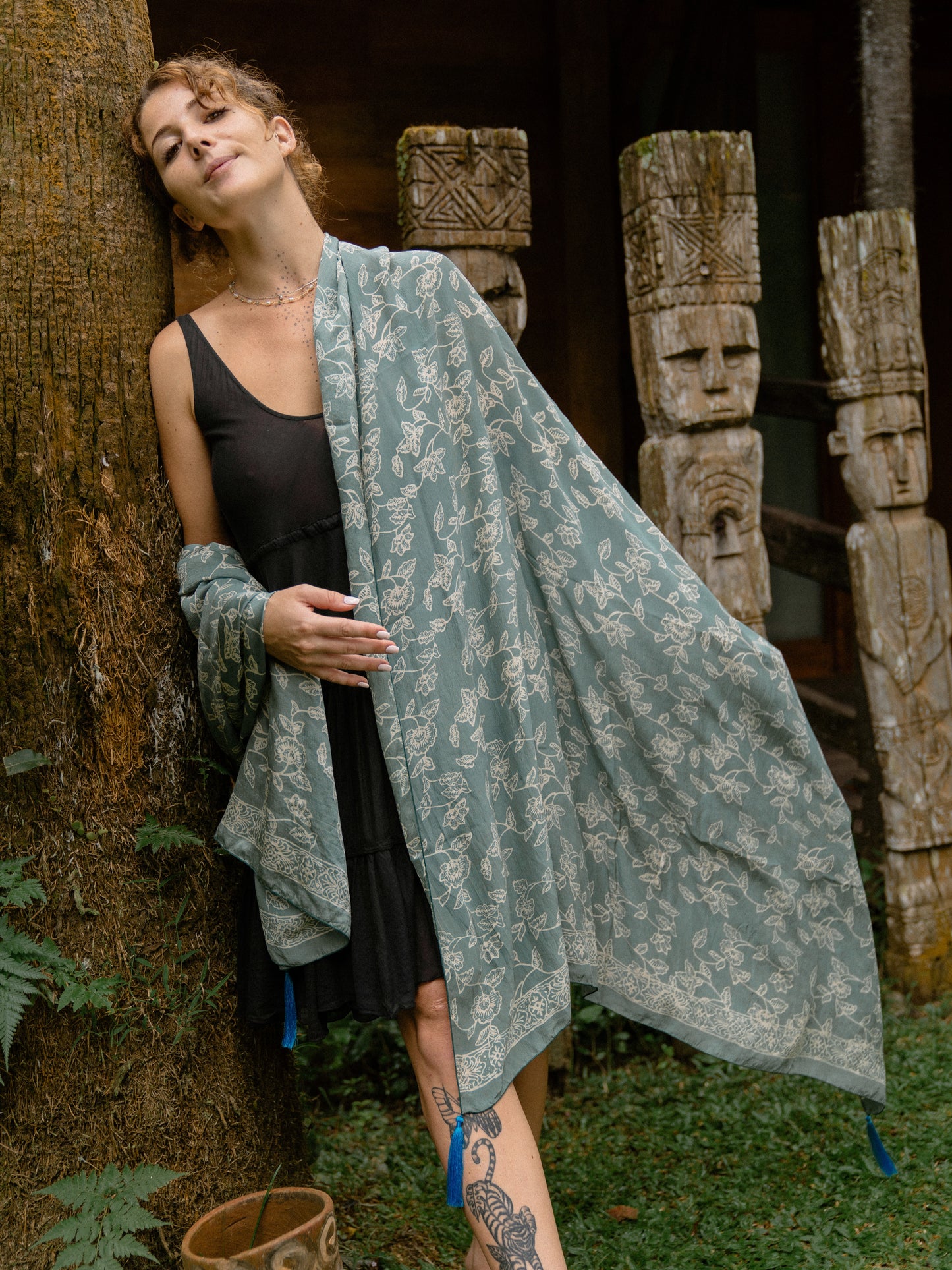Batik Satin Silk Scarf