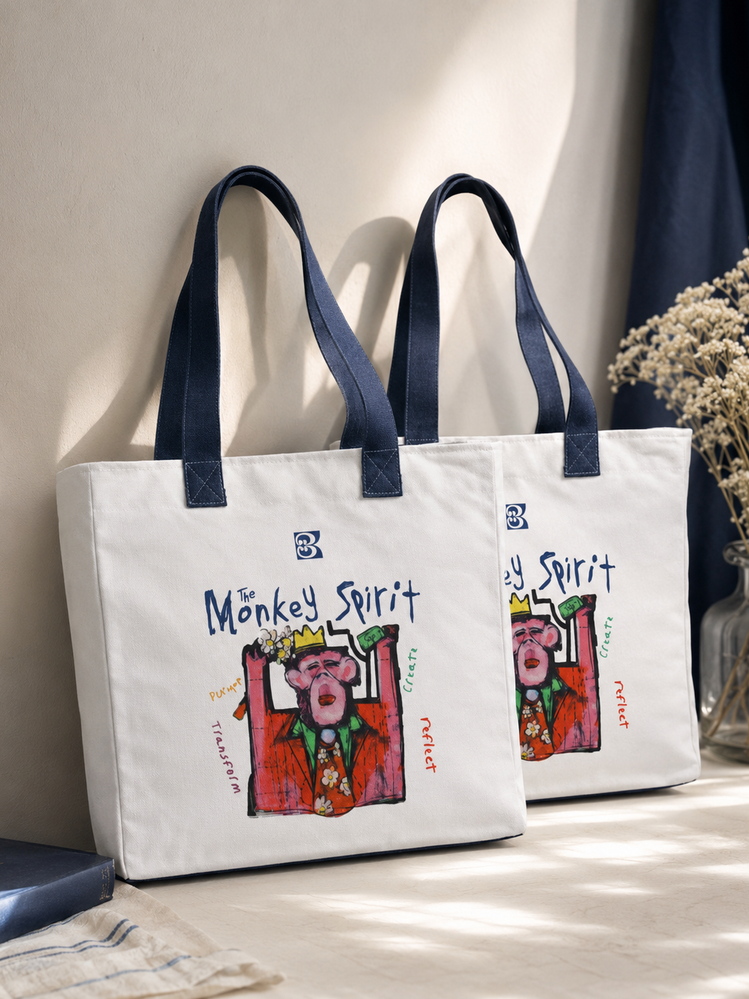 The Monkey Spirit Canvas Tote – Carry the Art
